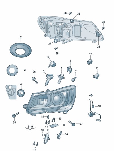 Podgląd obrazka: element mocujący (nr katalogowy: 3T0998226D)