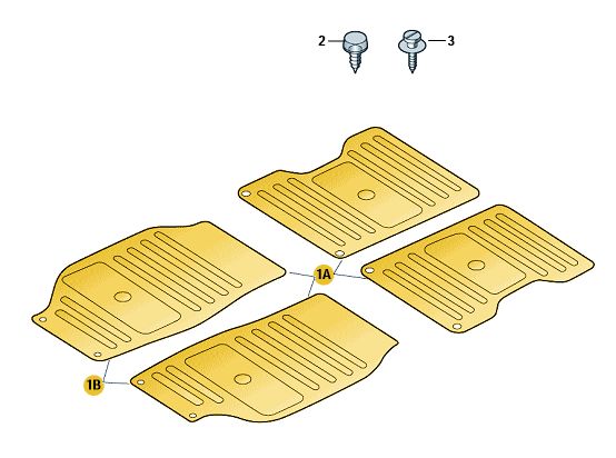 Podgląd obrazka: Dywaniki gumowe (4 szt.) (nr katalogowy: 3T1061550)
