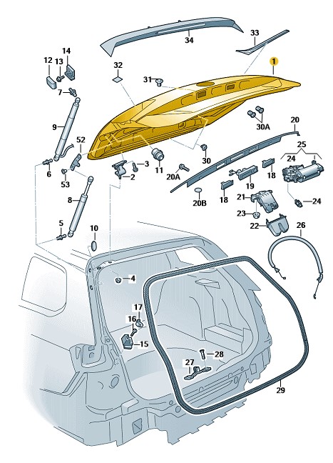 Podgląd obrazka: Klapa (pokrywa) tylna (nr katalogowy: 3V9827023H)