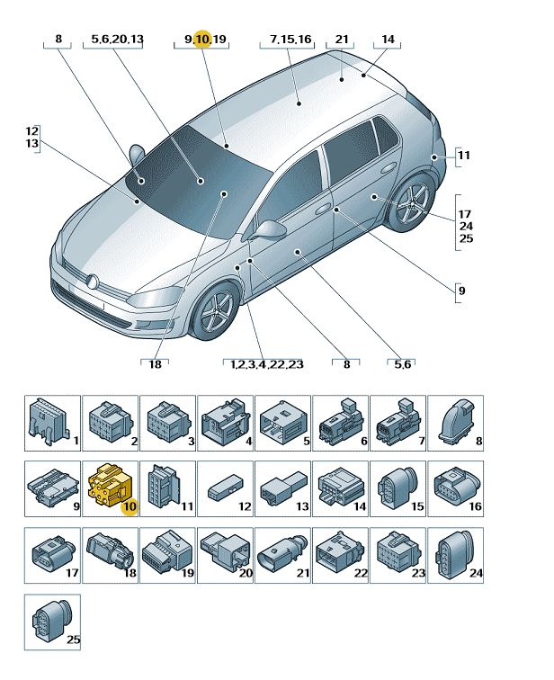 Podgląd obrazka: Wtyczka płaska z mechanizmem blokującym (nr katalogowy: 4F0937743)