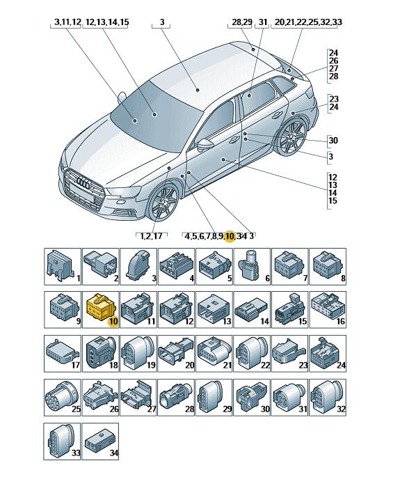 Podgląd obrazka: Wtyczka płaska z mechanizmem blokującym (nr katalogowy: 4F0972575B)