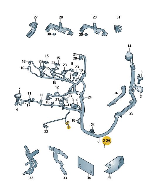 Podgląd obrazka: Oprawka wtyczki ze styk.płask. (nr katalogowy: 4H0973703A)