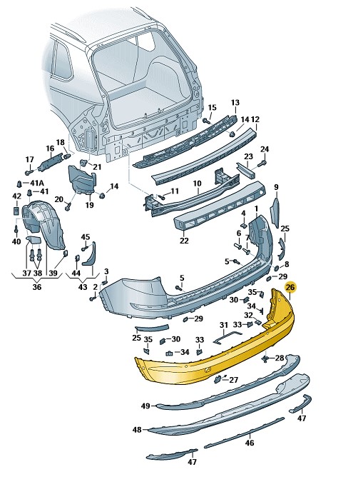 Podgląd obrazka: Poszycie zderzaka czerń satynowa (nr katalogowy: 565807521M9B9)