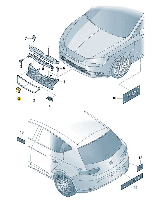 Podgląd obrazka: Seat-znak chrom-błyszczacy (nr katalogowy: 5F0853679A2ZZ)