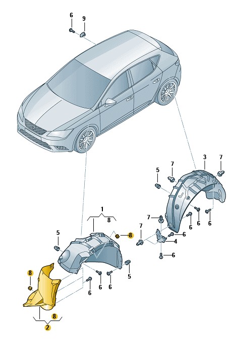 Podgląd obrazka: Spoiler koła (nr katalogowy: 5F0854816D)