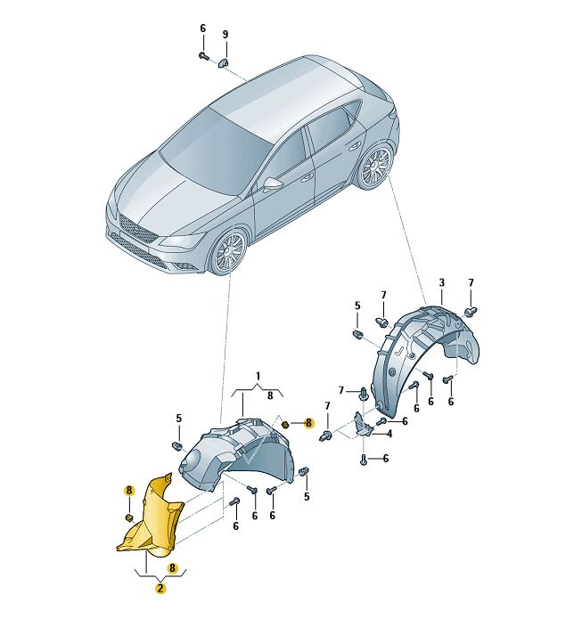 Podgląd obrazka: spoiler koła (nr katalogowy: 5F0854816H)