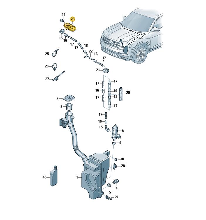 Podgląd obrazka: Dysza spryskiwacza,podgrzewana czerń sat (nr katalogowy: 5G09559869B9)