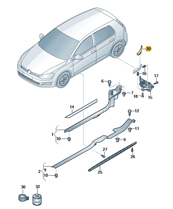 Podgląd obrazka: Folia zabezp.przed kamieniami (nr katalogowy: 5G3821714A)