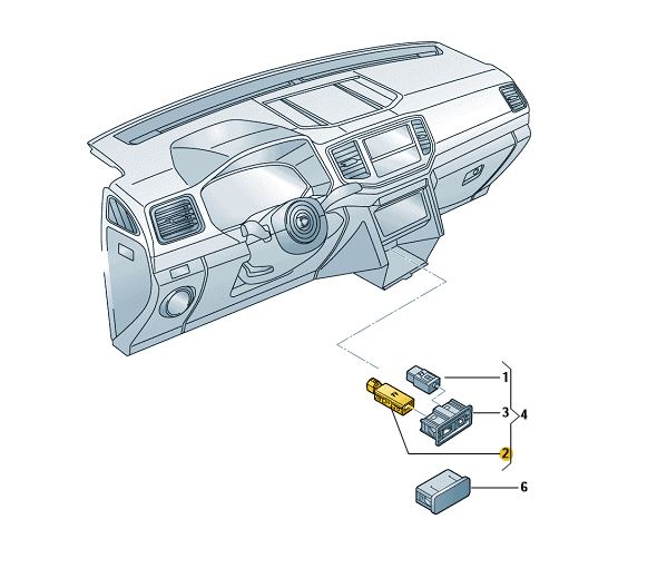 Podgląd obrazka: Gniazdo USB (nr katalogowy: 5Q0035726E)