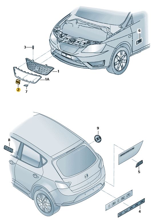 Podgląd obrazka: Seat-znak chrom-błyszczacy (nr katalogowy: 6J98536792ZZ)