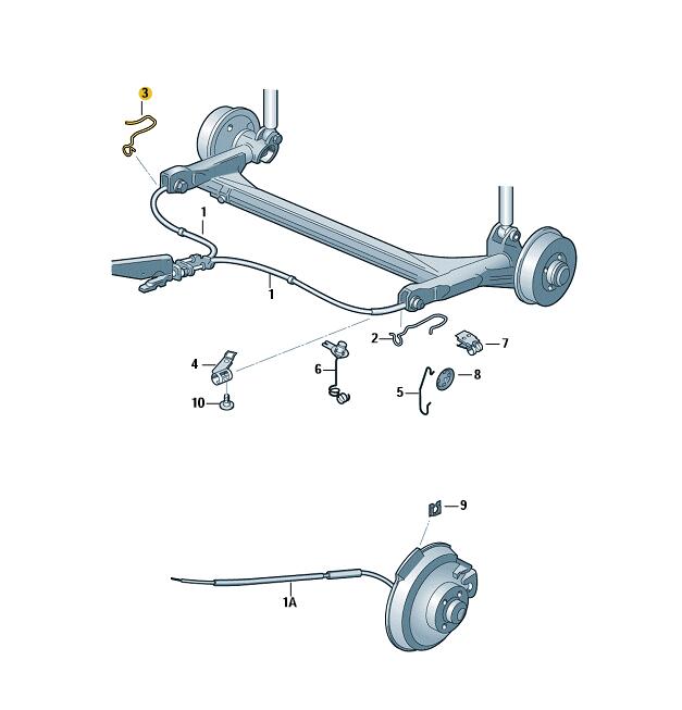 Podgląd obrazka: Zaczep linki hamulca recznego (nr katalogowy: 6Q0609640C)