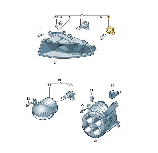 Podgląd obrazka: Oprawka żarówki (nr katalogowy: 6R0953123A)