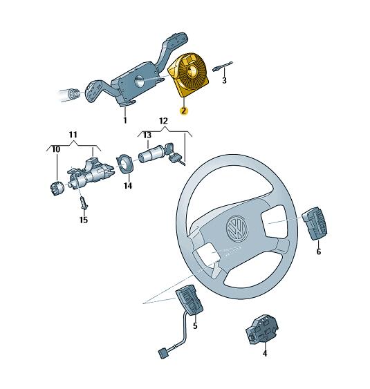 Podgląd obrazka: Pierścień ślizg. klaksonu ze spręż. powr (nr katalogowy: 6R0959654)