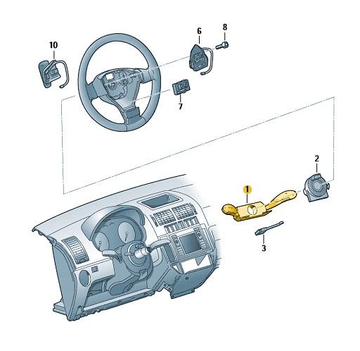 Podgląd obrazka: Przełącz.zespolony kierownicy czerń saty (nr katalogowy: 6R5953507A9B9)