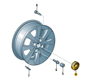 Podgląd obrazka: Kołpak ozdobny czarny/chrom błyszczący (nr katalogowy: 6U0601151LMHB)
