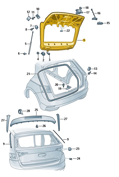 Podgląd obrazka: Klapa (pokrywa) tylna (nr katalogowy: 6VE827023)