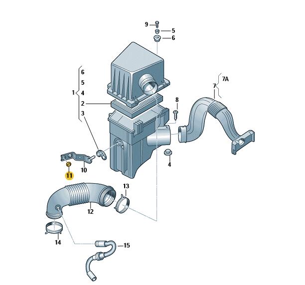 Podgląd obrazka: Rurka łącząca (nr katalogowy: 6Y0129684B)
