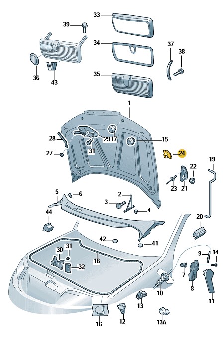 Podgląd obrazka: Klip pomarańcz drogowy (nr katalogowy: 6Y0823397A209)