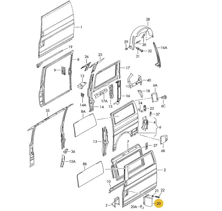 Podgląd obrazka: Klapka wlewu paliwa (nr katalogowy: 701809905)