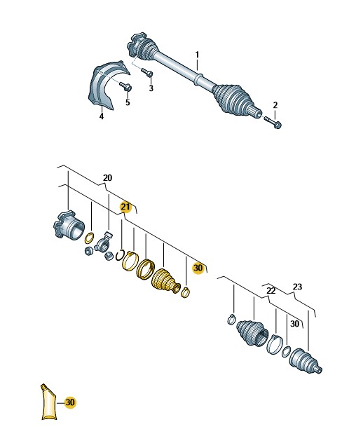 Podgląd obrazka: Osłona przegubu z elementami montażowymi (nr katalogowy: 760498201)