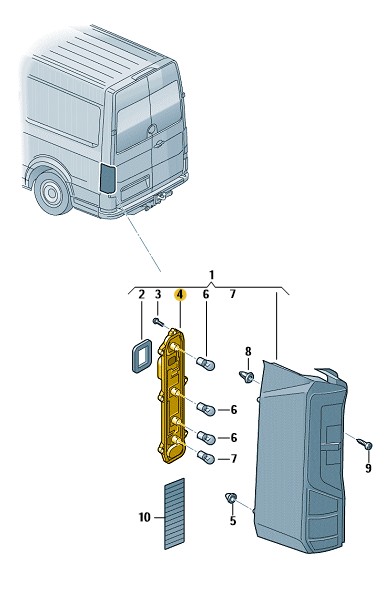 Podgląd obrazka: OPRAWA ŻARÓWEK LAM.LT (nr katalogowy: 7C0945257A)