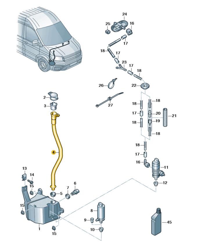 Podgląd obrazka: Kanal wlewowy (nr katalogowy: 7C0955463A)