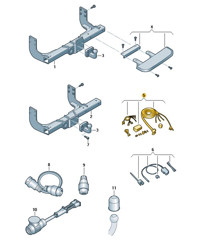 Podgląd obrazka: Wiąz hak.hol.,13-pin, sam. bez przyg LWB (nr katalogowy: 7C3055204)