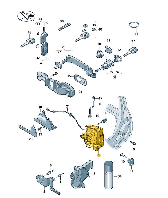 Podgląd obrazka: Zamek drzwi (nr katalogowy: 7E1837015)