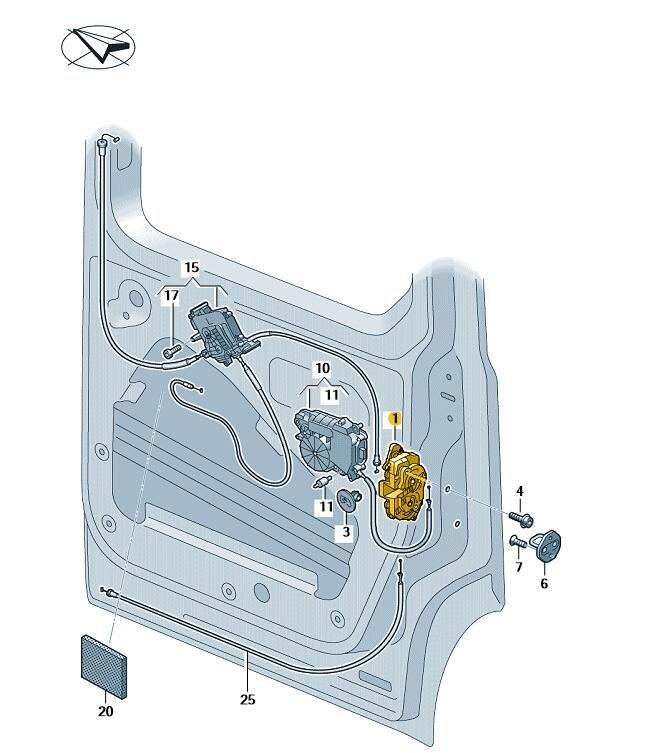 Podgląd obrazka: Zamek mocujący oparcie (nr katalogowy: 7LA843604T)