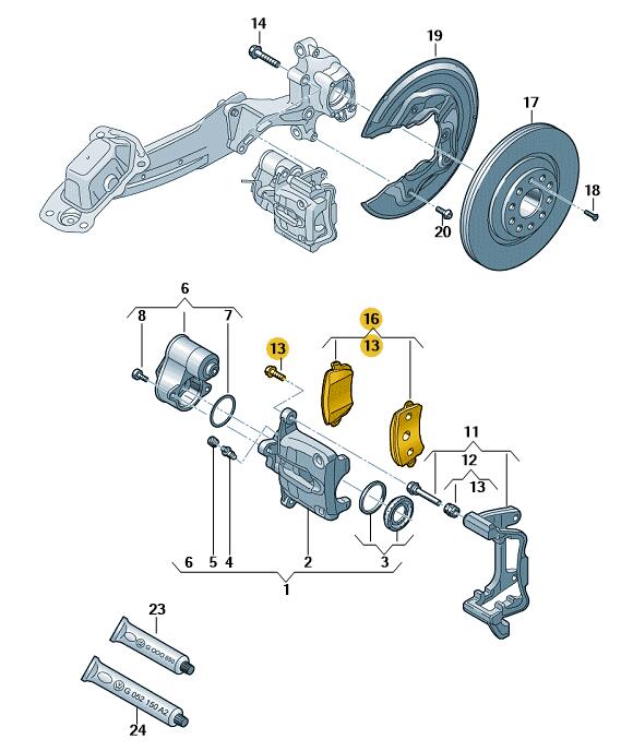 Podgląd obrazka: 1 zest. klocków ham. do hamulców tarcz. (nr katalogowy: 7N0698451C)