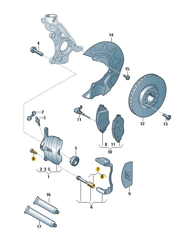 Podgląd obrazka: 1 zest. osłon trzpieni prowadzących (nr katalogowy: 7N0698647B)