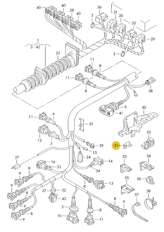 Podgląd obrazka: Uchwyt przewodu (nr katalogowy: 8D0971847G)