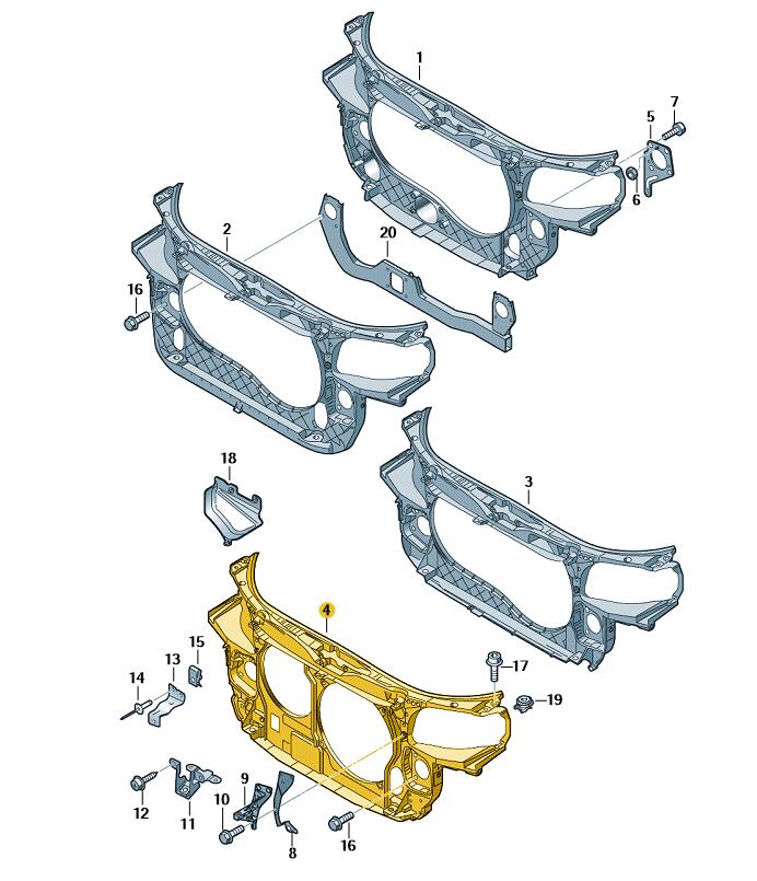 Podgląd obrazka: Wzmocnienie przednie z uchwytem chłodnic (nr katalogowy: 8E0805594H)
