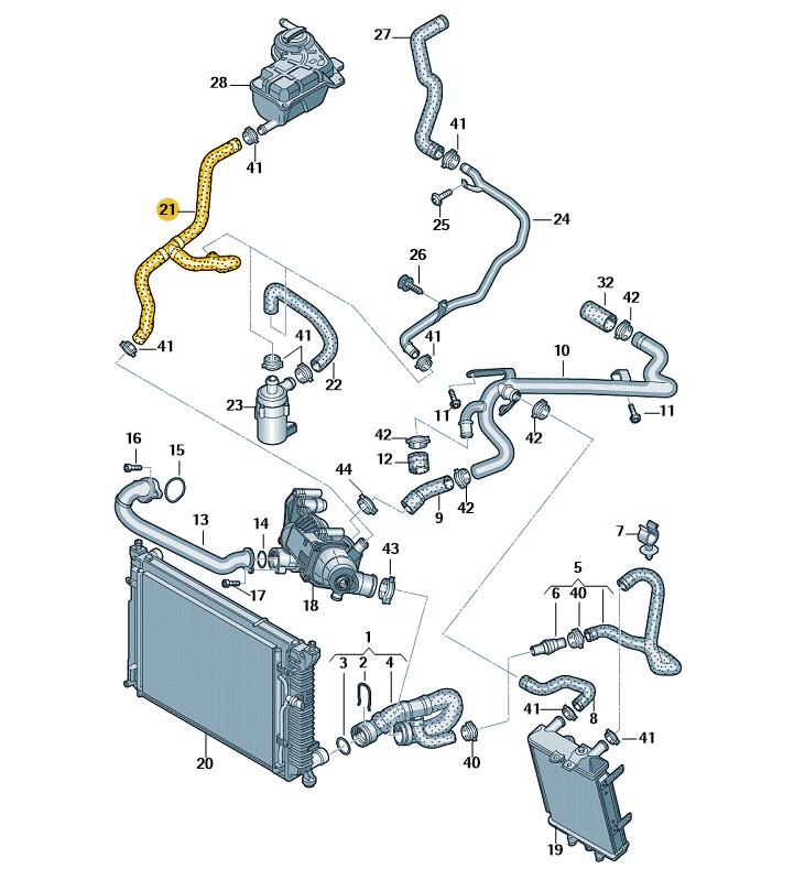 Podgląd obrazka: Wąż cieczy chłodzącej (nr katalogowy: 8E0819376B)