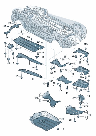 Podgląd obrazka: Osłona podłogi (nr katalogowy: 8E0825201D)