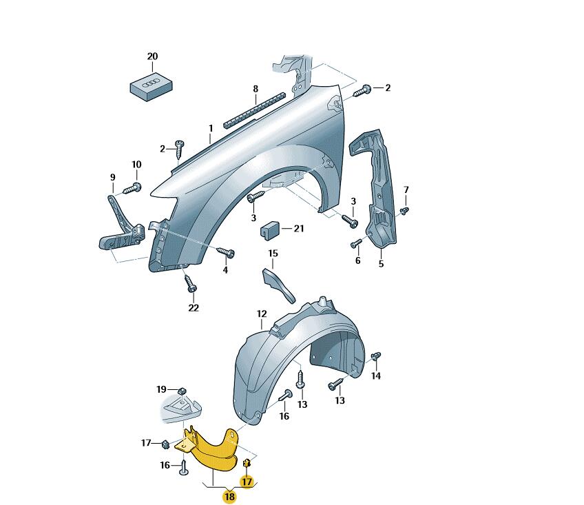 Podgląd obrazka: Spoiler koła (nr katalogowy: 8E0853888A)