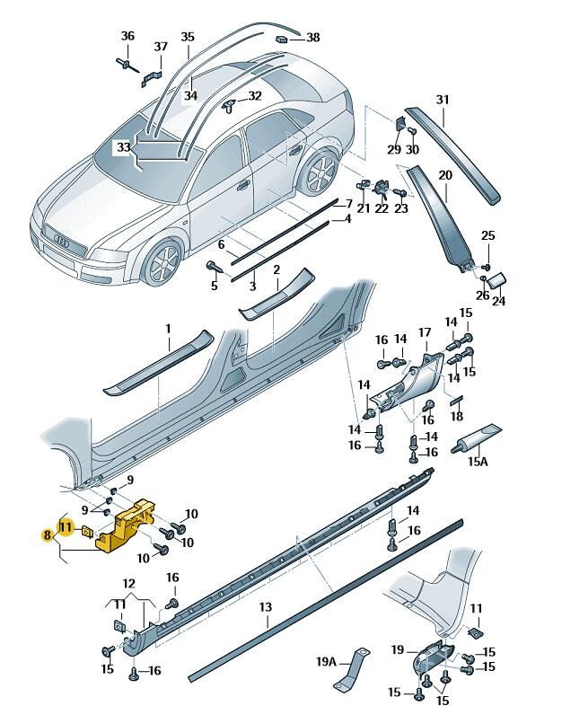 Podgląd obrazka: Uchwyt (nr katalogowy: 8E0853921D)