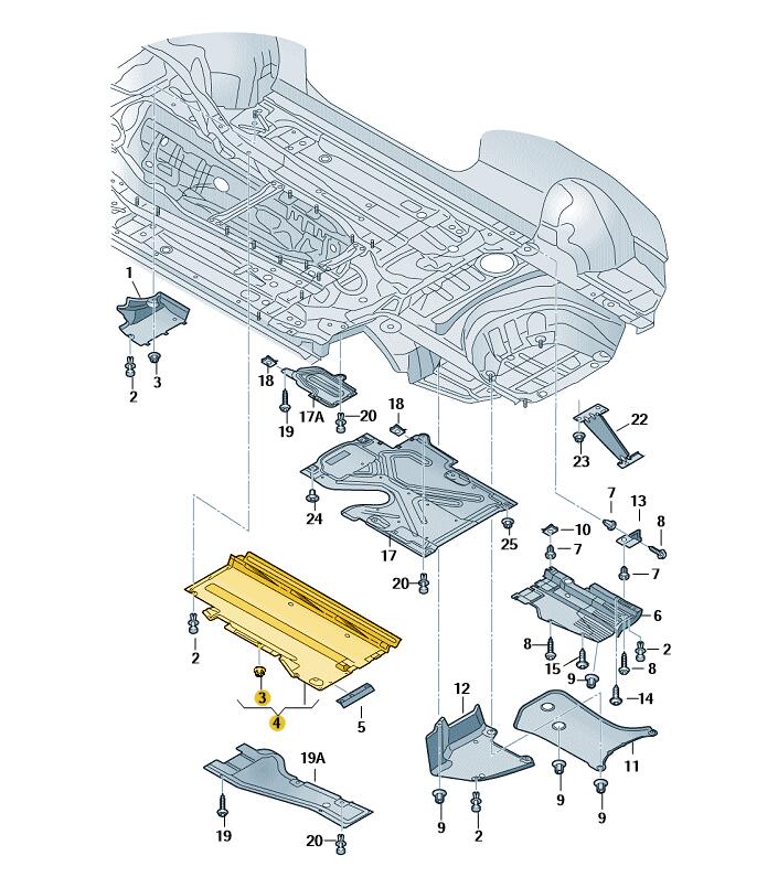 Podgląd obrazka: Osłona podłogi (nr katalogowy: 8K0825208F)