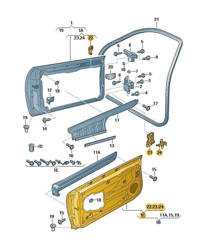 Podgląd obrazka: Drzwi zewnętrzne (nr katalogowy: 8P4831051A)