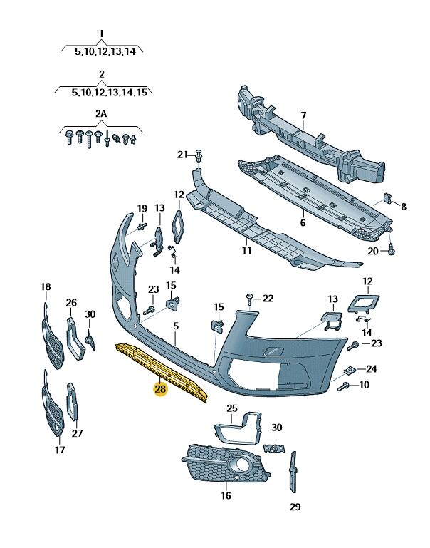 Podgląd obrazka: kratka wlotu powietrza (nr katalogowy: 8R0807647C)