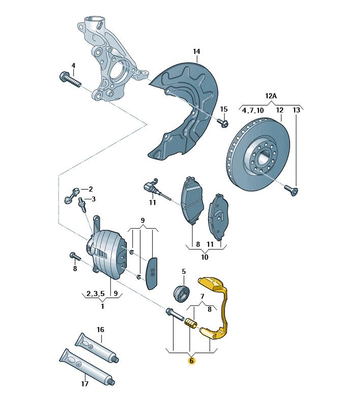 Podgląd obrazka: JARZMO ZACISKU Z trzpieniami prowadzacym (nr katalogowy: 8V0615125B)
