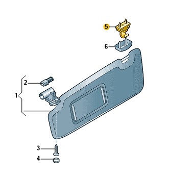 Podgląd obrazka: Uchwyt oslony przeciwslonecz. soul (czer (nr katalogowy: 8W0857562A4PK)