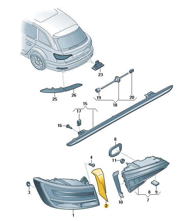 Podgląd obrazka: Osłona tylnego światła (nr katalogowy: 8W9945254A)