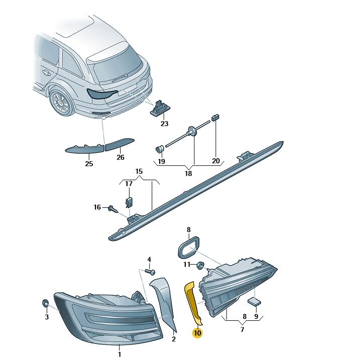 Podgląd obrazka: Osłona tylnego światła (nr katalogowy: 8W9945255A)
