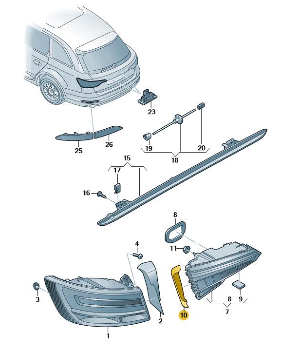 Podgląd obrazka: Osłona tylnego światła (nr katalogowy: 8W9945256A)