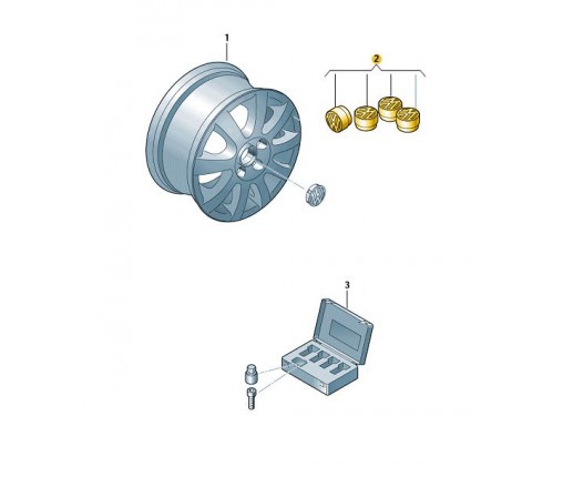 NAKRĘTKI NA WENTYLE GUM,nowe Logo VW (nr katalogowy: 000071215E)