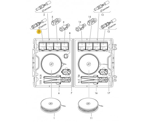 1 zestaw żeńskich złączy anten do przewo (nr katalogowy: 000979910)
