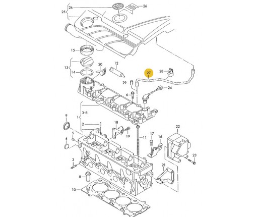 przewod odpowietrzajacy (nr katalogowy: 030103493DB)