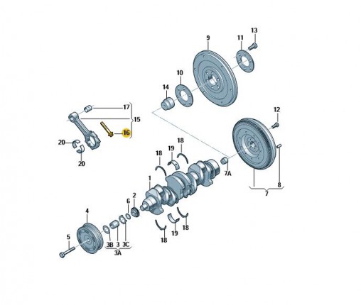 Śruba stopy korbowodu (nr katalogowy: 030105425N)