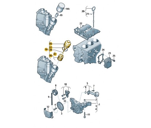 Filtr oleju (nr katalogowy: 03C115403F)